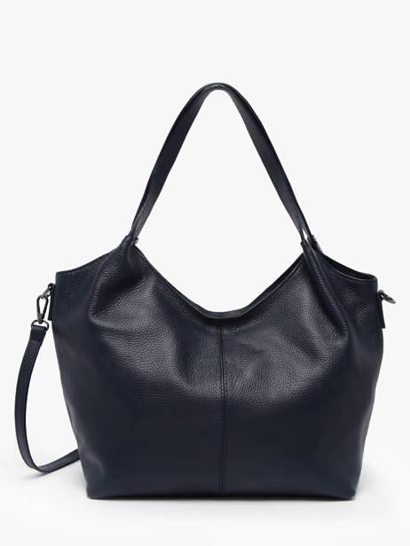 Schoudertas Caviar Leder Milano Blauw caviar CA25061